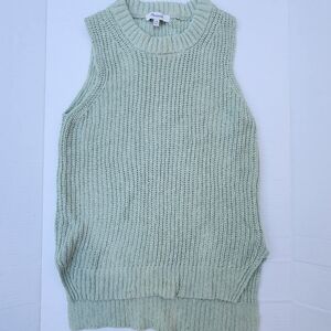 Madewell Sage Green Chunky Knit Sweater Vest | Soft Layering Top XXS